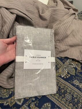 Parachute Linen Table Runner chambray